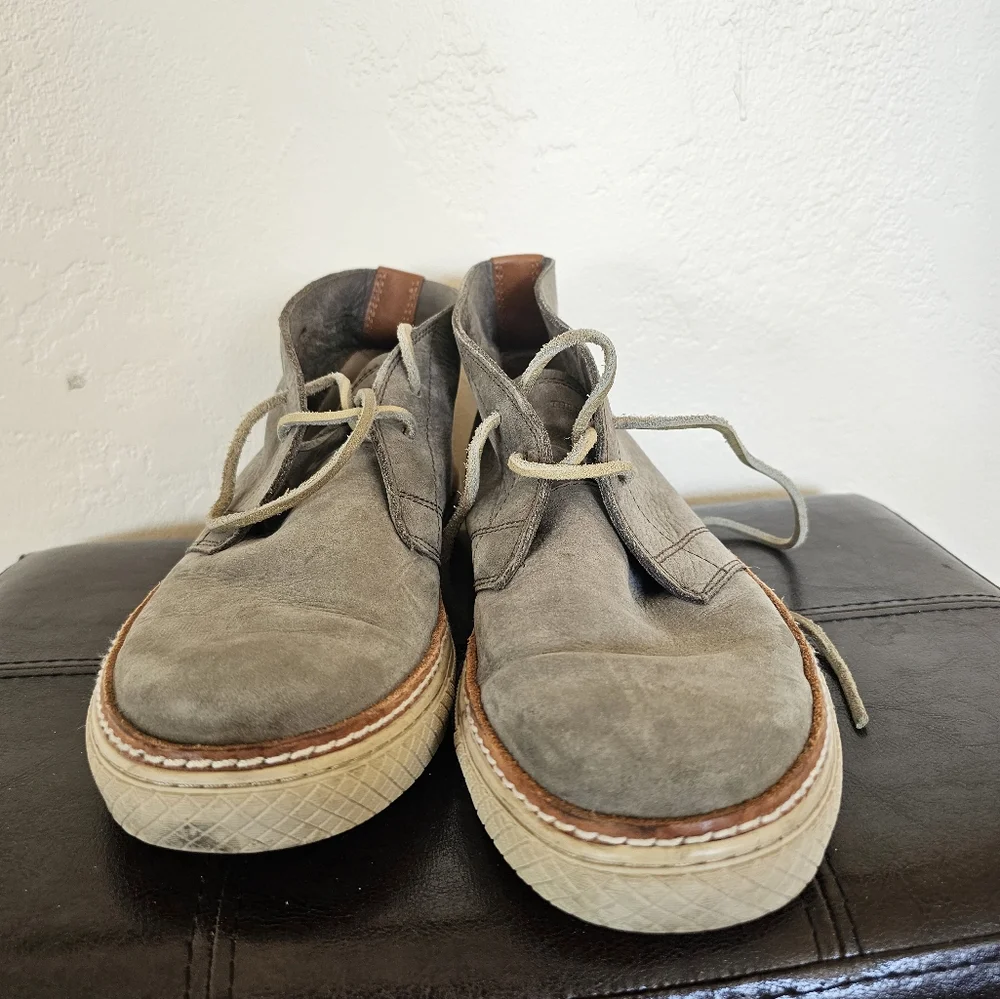 Frye Essex Gray Leather Chukka Smart Casual Preppy British Aristocrate Boots Sz9